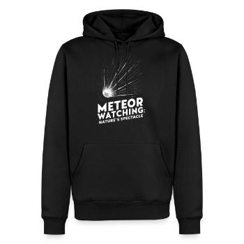 Stargazing Adventures Under the Meteor Shower - Men's Premium Hoodie - black - Front - Nico (187cm) & Julia (174cm)