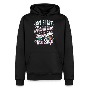 My First Plane Ride First Time Flying Adventure - Men's Premium Hoodie - black - Front - Nico (187cm) & Julia (174cm)