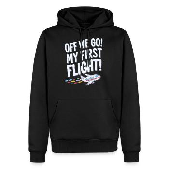 My First Plane Ride First Time Flying Adventure - Men's Premium Hoodie - black - Front - Nico (187cm) & Julia (174cm)