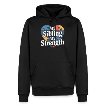 Autism Sibling - Men's Premium Hoodie - black - Front - Nico (187cm) & Julia (174cm)