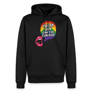 Queer Pride Queer Joy LGBTQ+ Affirmation Trans - Men's Premium Hoodie - black - Front - Nico (187cm) & Julia (174cm)