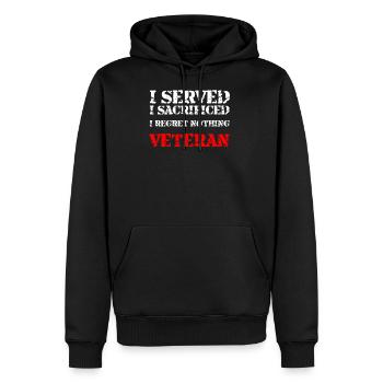 Veteran - I served. I sacrificed. I regret nothi - Men's Premium Hoodie - black - Front - Nico (187cm) & Julia (174cm)