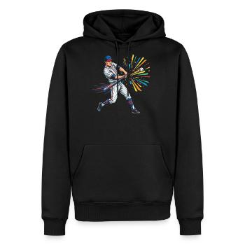 Colorful Baseball Batter Retro Art - Men's Premium Hoodie - black - Front - Nico (187cm) & Julia (174cm)