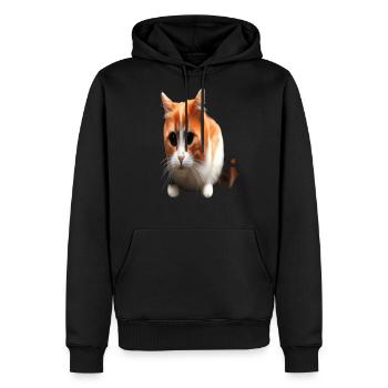 3d Funny Cat Face - Men's Premium Hoodie - black - Front - Nico (187cm) & Julia (174cm)