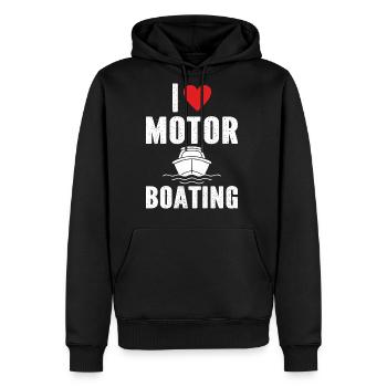 I Love Motor Boating - Men's Premium Hoodie - black - Front - Nico (187cm) & Julia (174cm)