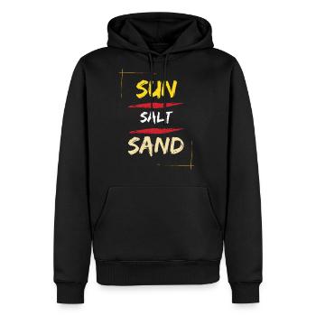 sun, salt, sand - Men's Premium Hoodie - black - Front - Nico (187cm) & Julia (174cm)