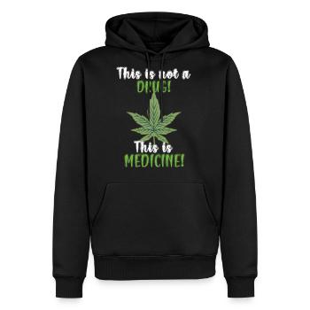 Cannabis Marijuana Hemp Leaf Medicine - Men's Premium Hoodie - black - Front - Nico (187cm) & Julia (174cm)