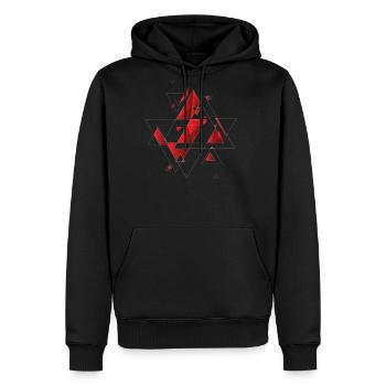 Abstract - Men's Premium Hoodie - black - Front - Nico (187cm) & Julia (174cm)