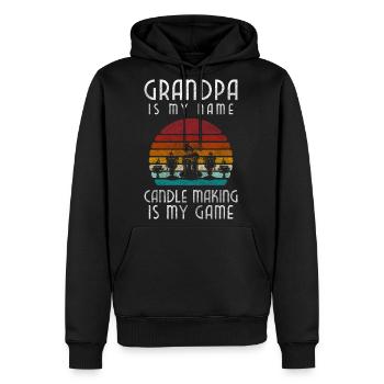 Candle Partner Wax - Men's Premium Hoodie - black - Front - Nico (187cm) & Julia (174cm)