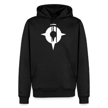 Circular Compass Glyph Emblem - Men's Premium Hoodie - black - Front - Nico (187cm) & Julia (174cm)