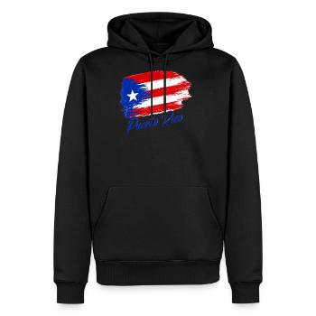 Puerto Rico Brush Flag - Men's Premium Hoodie - black - Front - Nico (187cm) & Julia (174cm)
