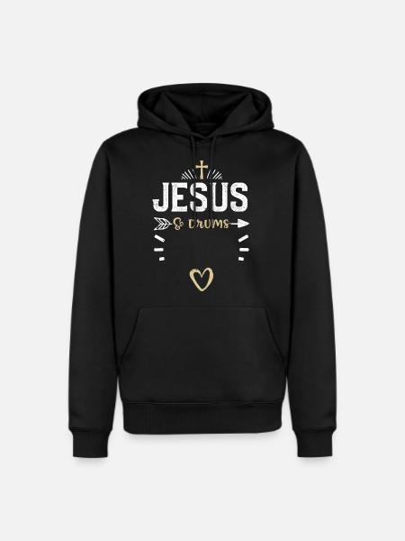 Jesus & Drums - Jesus - Men's Premium Hoodie - black