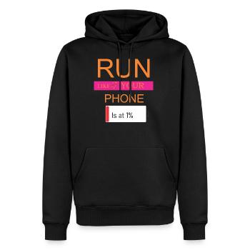 Phone run - Men's Premium Hoodie - black - Front - Nico (187cm) & Julia (174cm)