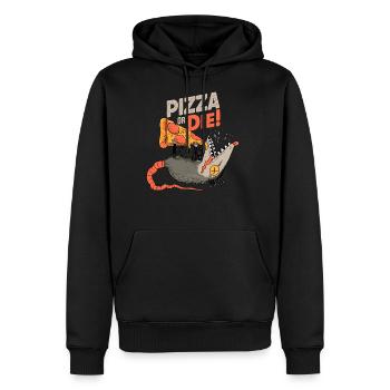 Pizza Or Die - Men's Premium Hoodie - black - Front - Nico (187cm) & Julia (174cm)