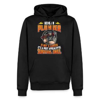Being An Plumber Is Not A Career It s A Post - Men's Premium Hoodie - black - Front - Nico (187cm) & Julia (174cm)