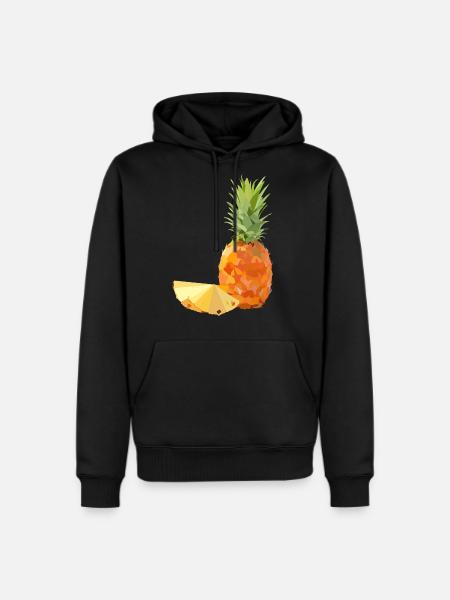 lowpoly pineapple fruit - Men's Premium Hoodie - black