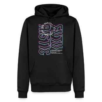 Futuristic Streetwear - Men's Premium Hoodie - black - Front - Nico (187cm) & Julia (174cm)