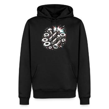 Screws Nuts Mechanic Tool Design - Men's Premium Hoodie - black - Front - Nico (187cm) & Julia (174cm)