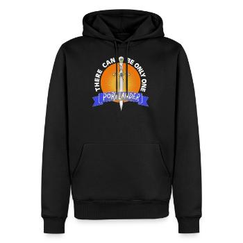 Portlander Sun Sword Emblem - Men's Premium Hoodie - black - Front - Nico (187cm) & Julia (174cm)