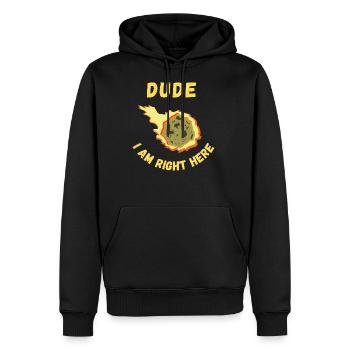 Dude I Am Right Here Meteor Funny Design - Men's Premium Hoodie - black - Front - Nico (187cm) & Julia (174cm)