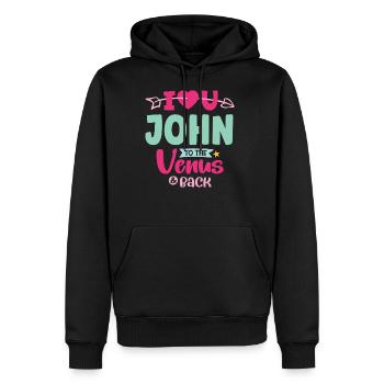 I Love You John Valentines - Men's Premium Hoodie - black - Front - Nico (187cm) & Julia (174cm)