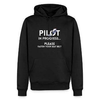 pilot in progress future pilot airplane aircraft - Men's Premium Hoodie - black - Front - Nico (187cm) & Julia (174cm)