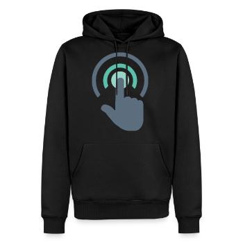 Touch screen hand gesture icon - Men's Premium Hoodie - black - Front - Nico (187cm) & Julia (174cm)