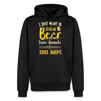 Animal Welfare Beer Animal Rights Animal Lover - Men's Premium Hoodie - black - Front - Nico (187cm) & Julia (174cm)