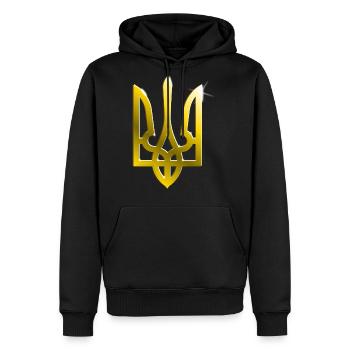 Ukraine Coat Of Arms Gradient - Men's Premium Hoodie - black - Front - Nico (187cm) & Julia (174cm)
