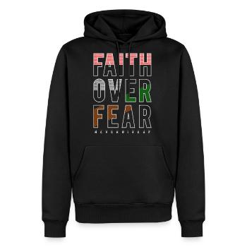 Faith Over Fear - Men's Premium Hoodie - black - Front - Nico (187cm) & Julia (174cm)