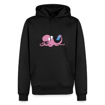 kawaii octopus - Men's Premium Hoodie - black - Front - Nico (187cm) & Julia (174cm)