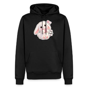 Kawaii Bunny Heart Embrace - Men's Premium Hoodie - black - Front - Nico (187cm) & Julia (174cm)