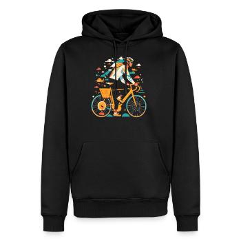 All Seasons Cyclist Gift - Men's Premium Hoodie - black - Front - Nico (187cm) & Julia (174cm)