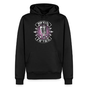 Sock Hop Clothing Vintage Rockabilly - Men's Premium Hoodie - black - Front - Nico (187cm) & Julia (174cm)