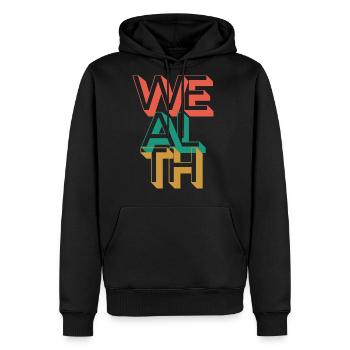 Retro Wealth - Men's Premium Hoodie - black - Front - Nico (187cm) & Julia (174cm)