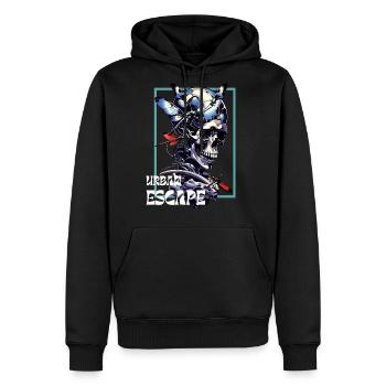 Vaporwave aesthetic dragon fly urban escape - Men's Premium Hoodie - black - Front - Nico (187cm) & Julia (174cm)