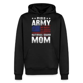Proud Army National Guard Mom US Flag Military - Men's Premium Hoodie - black - Front - Nico (187cm) & Julia (174cm)
