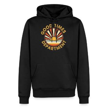 Good Times Sunset Logo Tee - Men's Premium Hoodie - black - Front - Nico (187cm) & Julia (174cm)