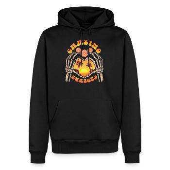 Chasing Sunset - Palm Trees - Men's Premium Hoodie - black - Front - Nico (187cm) & Julia (174cm)