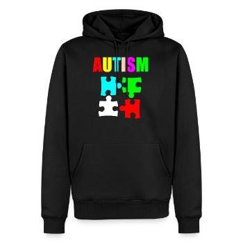 Autism bright - Men's Premium Hoodie - black - Front - Nico (187cm) & Julia (174cm)