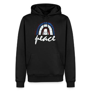 Peace Red White And Blue Rainbow - Men's Premium Hoodie - black - Front - Nico (187cm) & Julia (174cm)