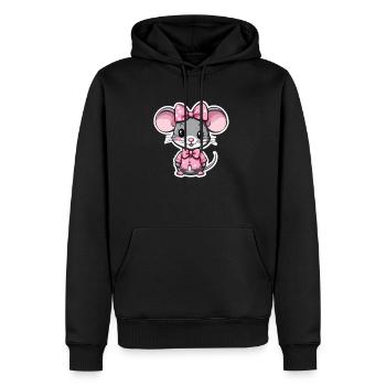 Cute mouse - Men's Premium Hoodie - black - Front - Nico (187cm) & Julia (174cm)