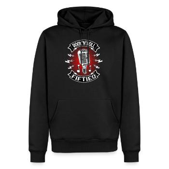 Sock Hop Clothing Vintage Rockabilly - Men's Premium Hoodie - black - Front - Nico (187cm) & Julia (174cm)