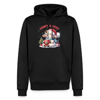 Comfy Cozy ALPA STORE - Men's Premium Hoodie - black - Front - Nico (187cm) & Julia (174cm)