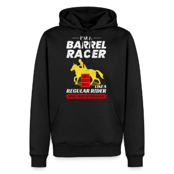 Barrel Racer Rodeo Racing Horse Riding Race Funny - Men's Premium Hoodie - black - Front - Nico (187cm) & Julia (174cm)
