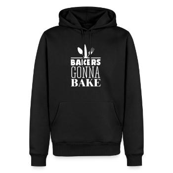 Baker 4 - Men's Premium Hoodie - black - Front - Nico (187cm) & Julia (174cm)