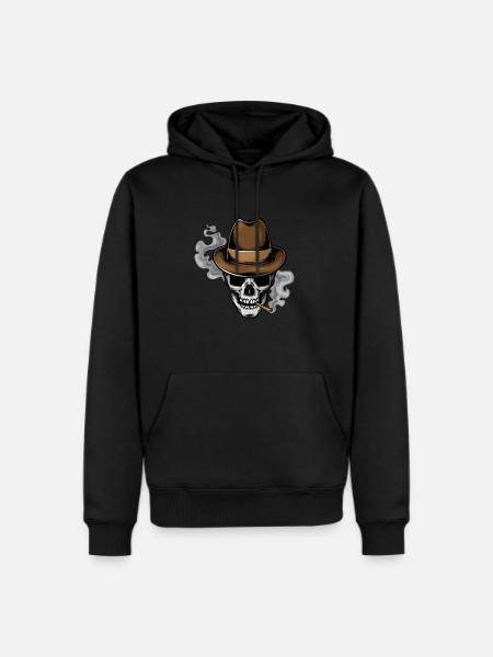 skull smoke - Men's Premium Hoodie - black