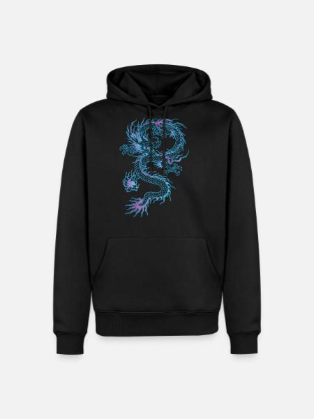 chinese dragon - Men's Premium Hoodie - black