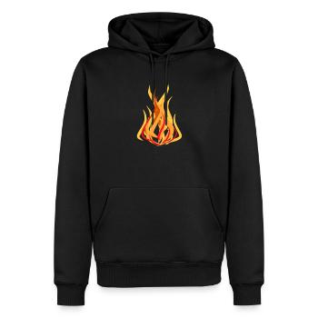 fire symbol heat warm - Men's Premium Hoodie - black - Front - Nico (187cm) & Julia (174cm)