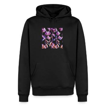 lilac flowers pattern glitter plant - Men's Premium Hoodie - black - Front - Nico (187cm) & Julia (174cm)